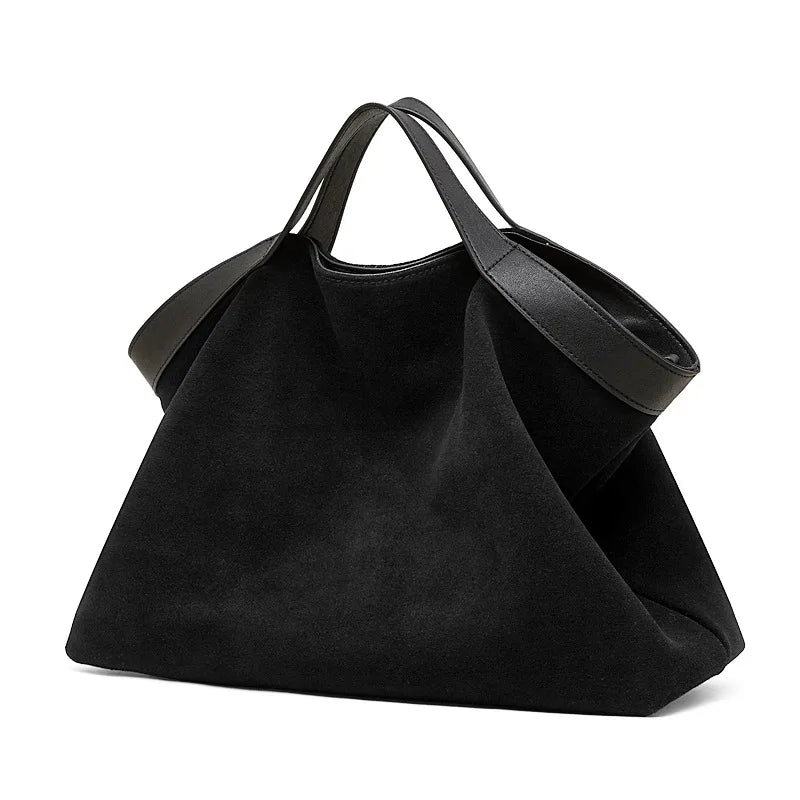 BURMINSA Genuine Suede Leather Hobo Bags Women Vintage Designer Large Shoulder Crossbody Tote Slouchy Soft Office Work Handbags