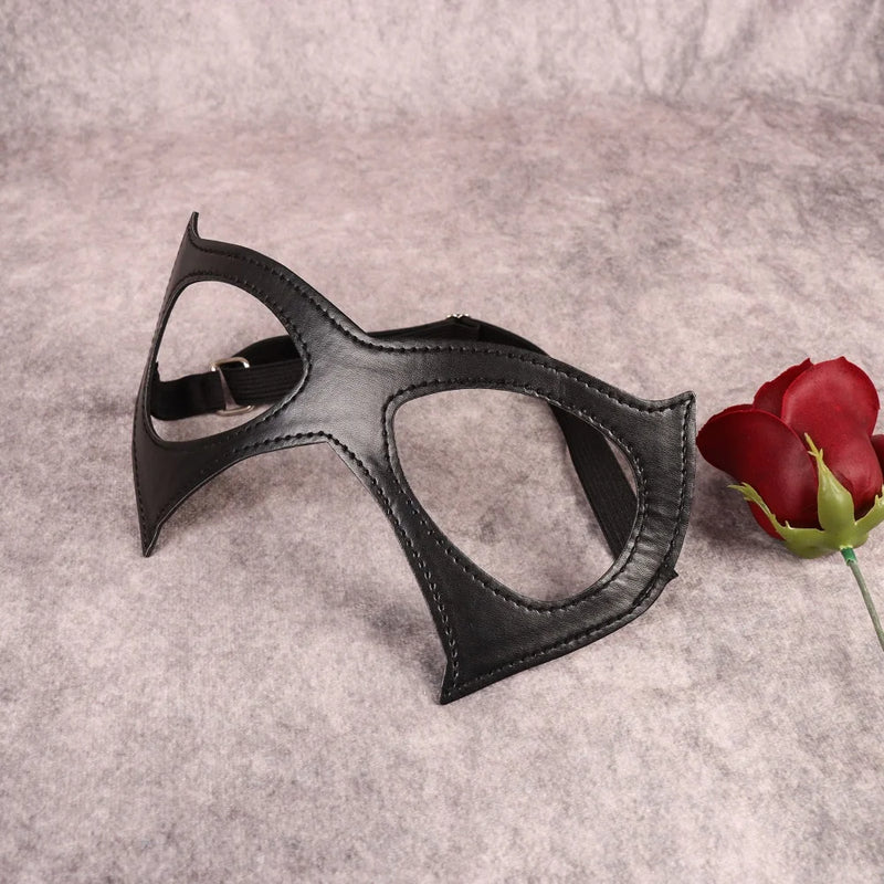 Catwoman Mask Masquerade, Face Cat Kitten Leather Mask for Women Women Girls Cosplay Mask for Halloween Carnival Party