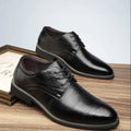 QRLQRL High Quality Mens Classic Black Comfortable Oxford Shoes  Men's Cowhide Carved Business Banquet Casual Leather Shoes