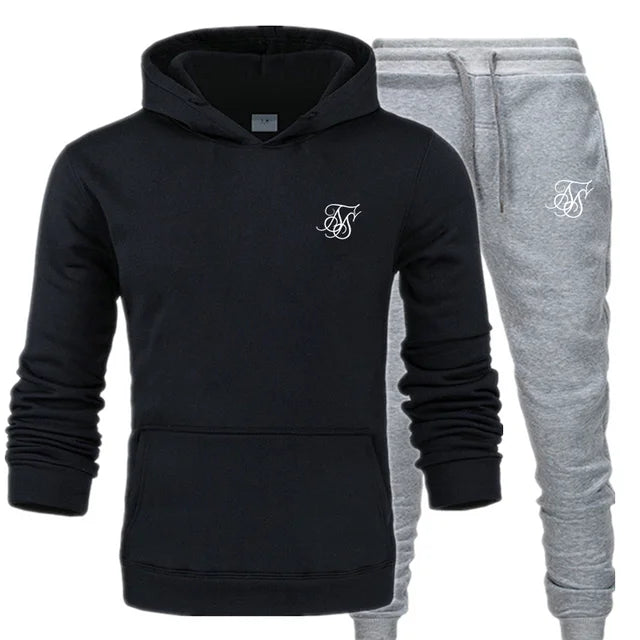 Sik silk Men Sets Fashion Autumn Spring Sporting Suit Sweatshirt Sweatpants Clothing 2 Pieces Slim - View 23 | SAMAG