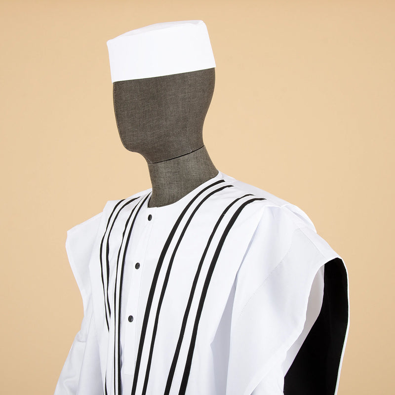 African Men Clothing Agbada Robe Dashiki Shirts Ankara Pants Tribal Hat Wedding Evening Outfits 4 Pieces - View 5 | SAMAG