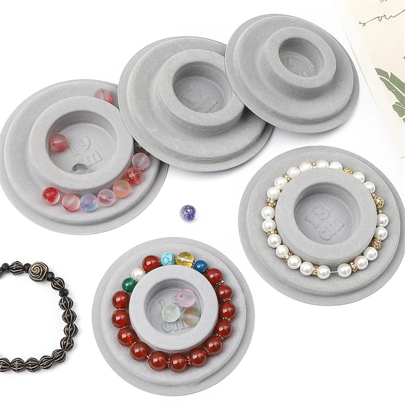 1PC 8.5-10.3cm Flocked Bead Board Bracelet Beading Organizer Artistry Tray Design Tool For DIY Jewelry Handmade Making Tools