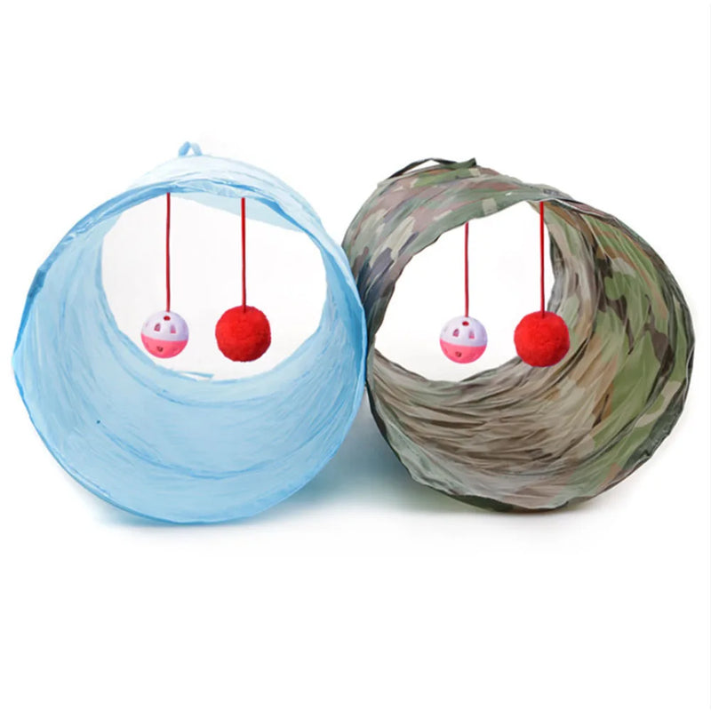 Cat Tunnel Toy Foldable Polyester Cloth Rolling Tent for Kitten Cat Tunnel Puppy Cat Toy Play Tunnel for Small Medium Large Cats
