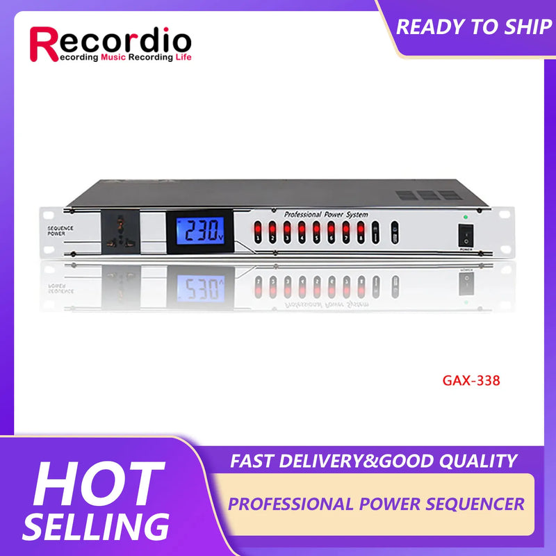 GAX-318 Professional 10 channel high power 30A dj sound system power sequence controller