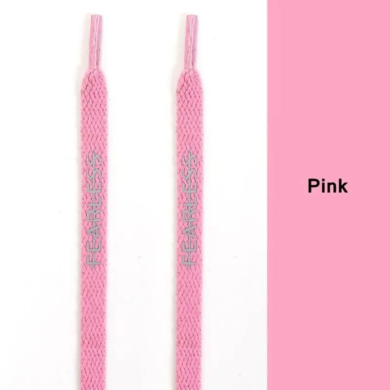 Rubber Band Classic Shoe Laces Reflective Letter Printing Flat Shoelaces for Sneakers Fashion Sports Strings Casual Accessories