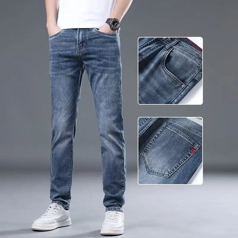Jeans for Men's Classic Blue Slim Straight Light Brand | SAMAG