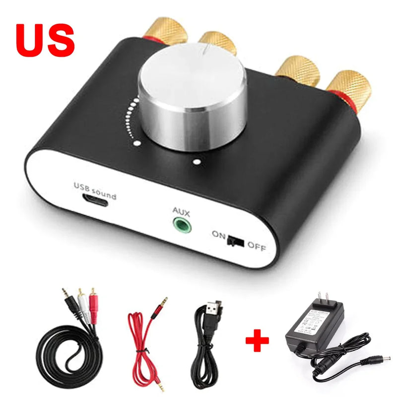 Woopker Digital Audio Amplifier HiFi Sound Amplifier TPA3116 Receiver Bluetooth 5.0 Car Mini Home Theater Sound System 50W*2