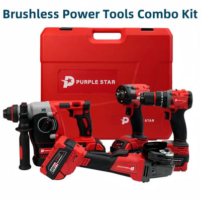 Brushless Electric Tools Screwdriver Hammer Angle Grinder Wrenches Combination Set With 4 Batteries | SAMAG