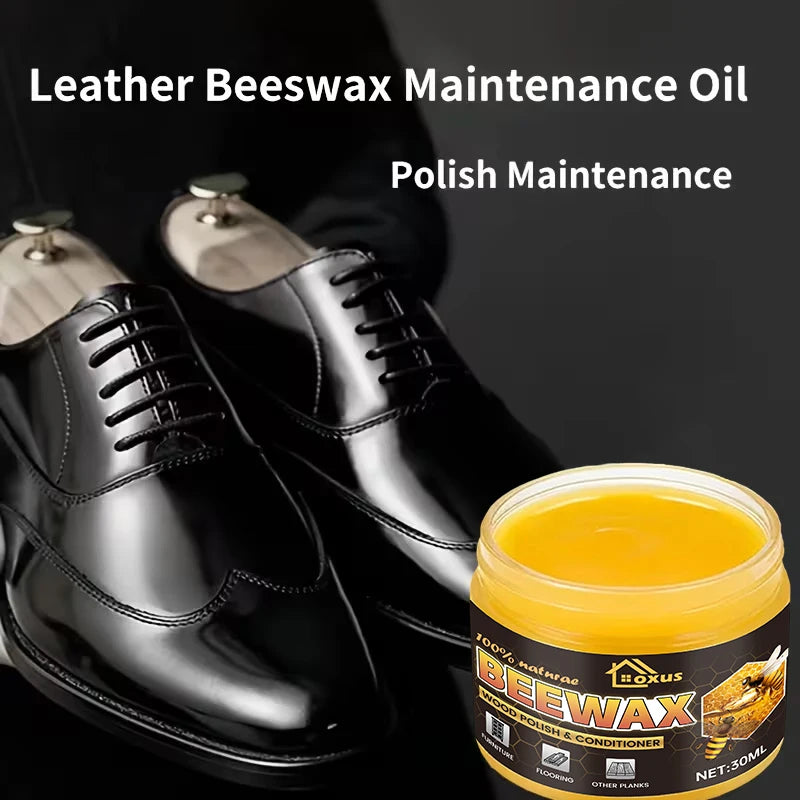 30ml beeswax shoe polish care set, artificial beeswax oil, universal colors - quick polishing and deep nourishment
