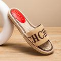 Women's New Summer Simple and Comfortable Handmade Hemp Bottom Sandals Beach Slippers