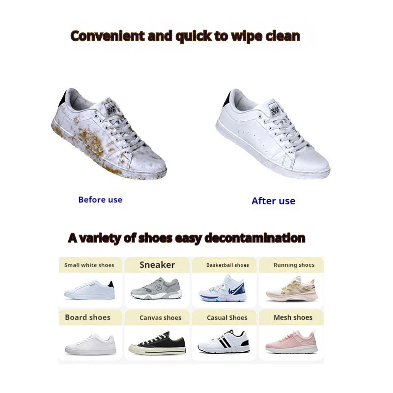 New Powerful Disposable Sneaker Cleaning Portable Outdoor Shoe Cleaner Wipes Cloths for White Shoes Sneakers Cleaning Kit