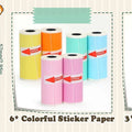 Mini Printer Sticker Paper, Thermal Paper Rolls For T02/M02 and Mini Printer, Smooth Color Self-Adhesive Paper 25X57mm Paperang