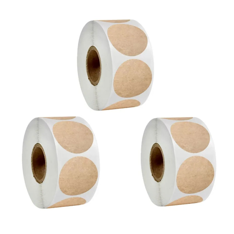1-5 Roll 2.5 Cm Round Self-adhesive Writable Name Sticker Tape For Product Gift Sealing Decoration Classification Packing Label