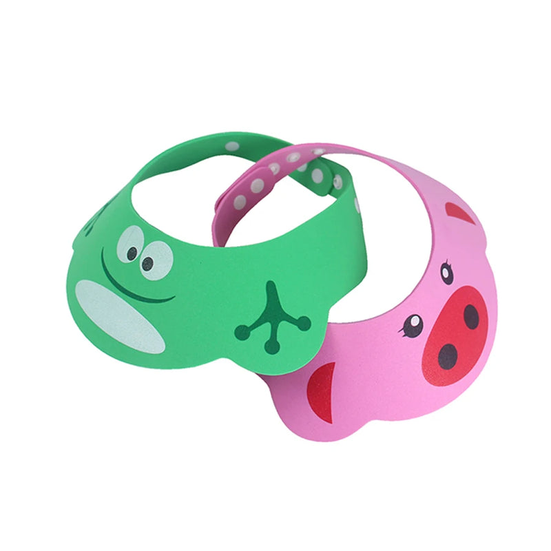 Cute Animal Shower Cap Safety Eye Protection Ear Protection Lightweight Cute Cartoon Baby Bath Protective Cap Shampoo Bath Care