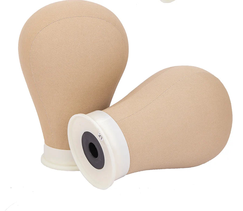 Alileader Canvas Block Poly Head Wig Making Head Weft/Wig Display Styling Mannequin Head Manikin Head Dryer20.5" 21"22.5"23inch
