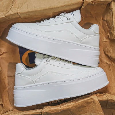 Men's Leather Upper Casual Shoes Thick Bottom Elevator | SAMAG