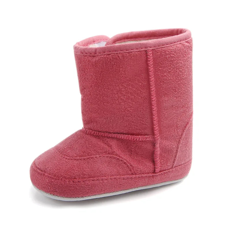 Baby Girl Boy Snow Booties Winter Solid Six Colors Warm Plush Soft Sole Non-slip High Quality Toddler Shoes First Walkers MJ0407