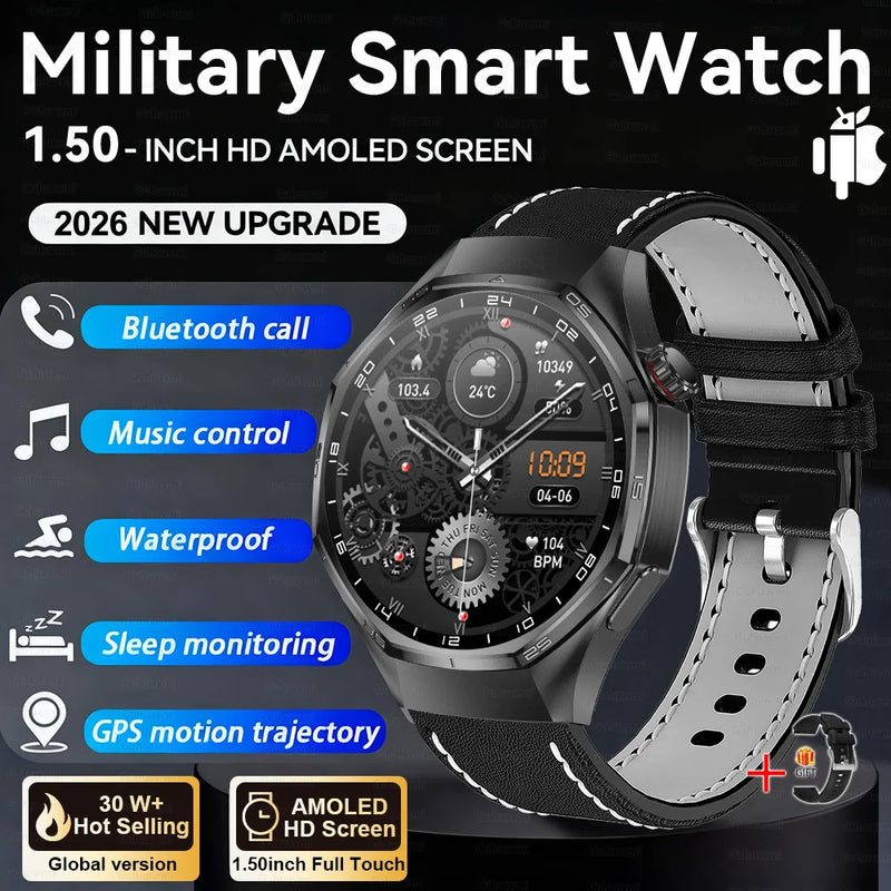 NEW GPS Outdoor fitness NFC Smart Watch 1.5 Inch AMOLED Screen Bluetooth Call IP67 Waterproof Man Smart Watches For Man 2026