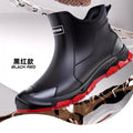 Men's Short Rain Boots Urban Water Boots Non-slip Wear-resistant Wading Boots Men's Trendy Lightweight Waterproof Rubber Shoes