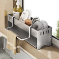 Kitchen Stainless Steel Sponge Rack Household Sink Rag Drain Shelf Multi-functional Scouring Pad Steel Ball Storage Rack