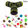Cat Teaser Wand Toy Self Entertainment Maze Tunnel Collapsible Drill Channel Interactive Play Toy For Indoor Kitten Cat Pet