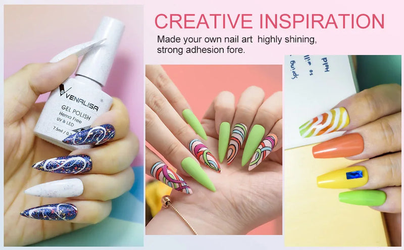 VENALISA VIP4 Kit Nail Gel Polish TPO FREE Full Coverage 36/60 Color Gel Pigment Professional Nail Art Long-lasting Gel Varnish
