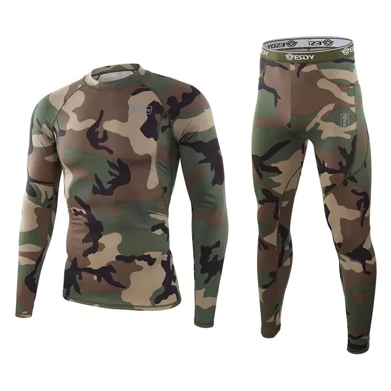 Winter Top Quality New Thermal Underwear Men Underwear Sets Compression Fleece Sweat Quick Drying Thermo Underwear Men Clothing