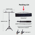 RP04 Backdrop Stand Photo Video Studio Background Stand Backdrop Support System Kit Photography Studio Scenery Shelf Frame Kit