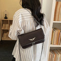 Fashionable Retro Ladies Chain-Shoulder Square Bag Luxury Textured Crossbody Shoulder Bag Women Handbags and Purses Underarm Bag