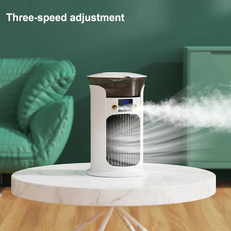 2026 New Portable USB Air Cooler Household Small Multifunctional Cooling Fan Office Desktop Mobile Air Conditioner Humidifier
