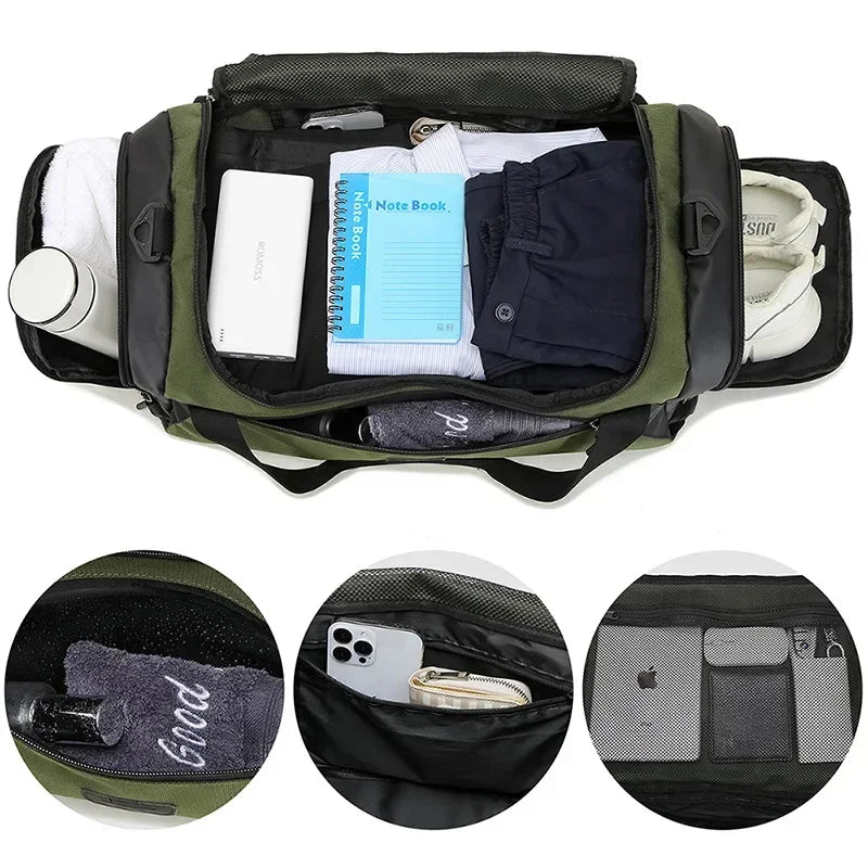 Travel Bag for Men Weekend Traveling Duffle Tote Bag 2026 New Boston Sports Gym Bag Green Khaki Gray Black Big Large Hand Bag
