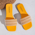 2026 New Women's Flat Bottom Sandals  Summer New Style Beaded Rhinestone Shoes Womens Outdoor Fashion Slippers
