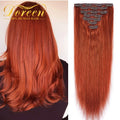 Doreen 160G 200G 240G Volume Series Brazilian Machine Remy Straight Clip In Human Hair Extensions  Full Head 10Pcs 16 to 24 Inch