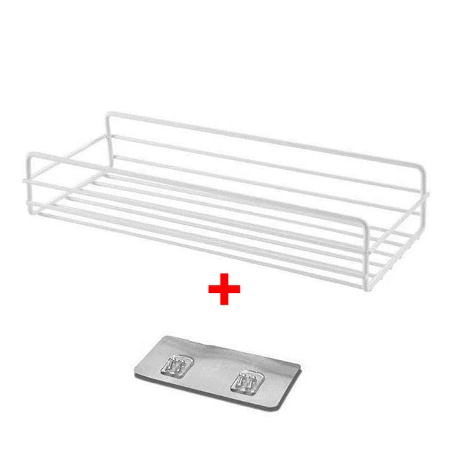 Iron Shelf Wall Mounted Organiser Kitchen Home Spice Storage Rack Bathroom Drainage Accessories - View 10 | SAMAG