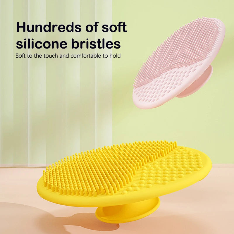 .Silicone Shampoo Brush For Baby Infant Bathing Soft Silicone Kids Children Shower Brush Head Hair Washing Massage Bath Brushes.