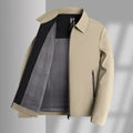 2026 Men's Black Long-sleeve Jacket with A Turn-down Collar, Suitable for Business/casual/executive Wear, Blue and Khaki Coat.