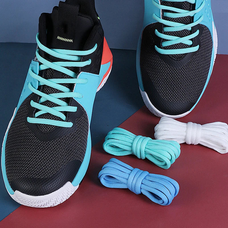 1 Pair Round Shoelaces Fof Basketball Sneakers Shoe Laces Black White Shoelace Universal for Children and Adults 100CM
