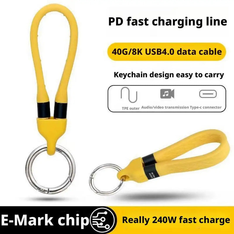 USB C Keychain,Thunderbolt 4 Short USB C Keychain Cable with 240W PD Fast Charging 40Gbps Data Transfer,8K@60Hz Durable Cable