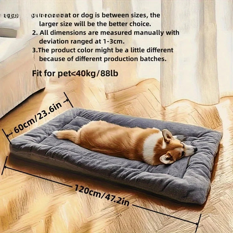 Large Plush Dog Bed Sofa Thickened Super Soft Polyester Pet Mat Dog Crate Mat Bed For Small Medium Large Dog Bed