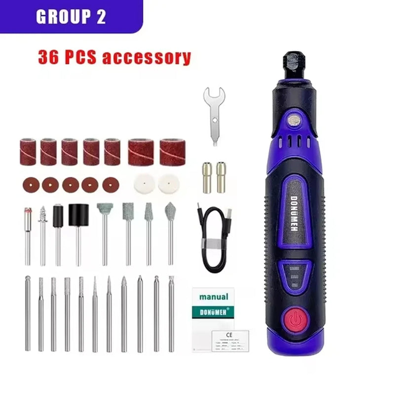 Mini Electric Drill Multifunctional Grinder 3 - Speed USB Power Tool with Engraving Pen and Accessories Set - View 8 | SAMAG
