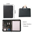A4 Portable File Folder with Calculator Binder Organizer Manager Office Document Pad Briefcase PU Leather Padfolio Bag Customize