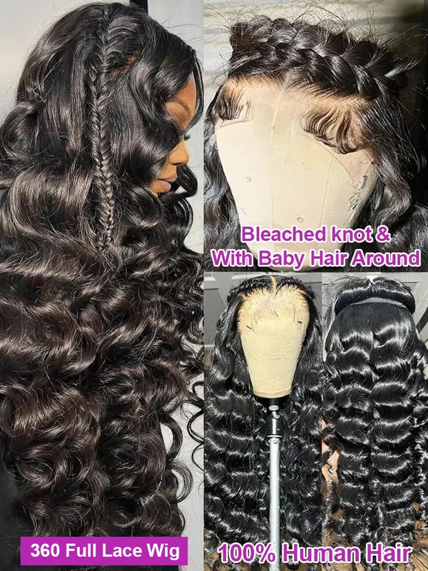 30 40 Inch Loose Water Wave 13x6 Lace Front Human Hair Wig Brazilian Deep Wave 13x4 360 HD Lace Frontal Wig Curly Wigs For Women