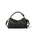 Women Genuine Leather Pillow Bag Designer Metal Hardware Top Handle Ladies Handbag Small Boston Tassel Girls Beige Leather Bag