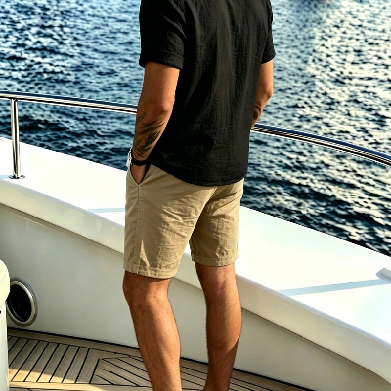 Men's Island Vacation Shirt & Shorts, Textured Breathable | SAMAG