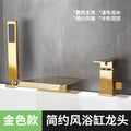 Waterfall Bathtub Faucet Deck Mounted 3 Holes Bathroom Tub Sink Mixers with Handshower Widespread Bath Tub Tap Gold/Black/Gold