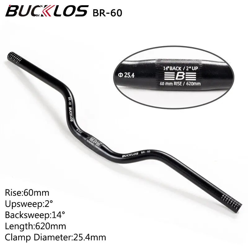 BUCKLOS Mountain Bike Handlebar 31.8mm 25.4mm Bicycle Riser Bar 620/660/720/780mm Aluminum Alloy MTB Handlebar Cycling Parts