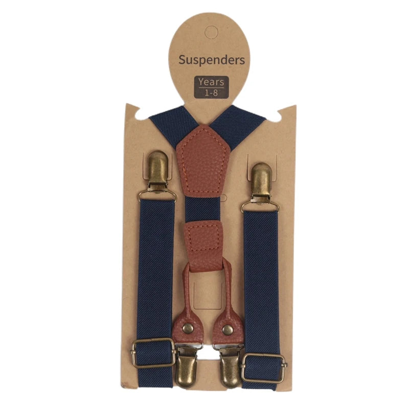 Cute Fashion Kids Elastic Leather Suspenders Children Belt Baby Boys Girls Adjustable Suspenders Clip-on Y-Back Braces for Kids