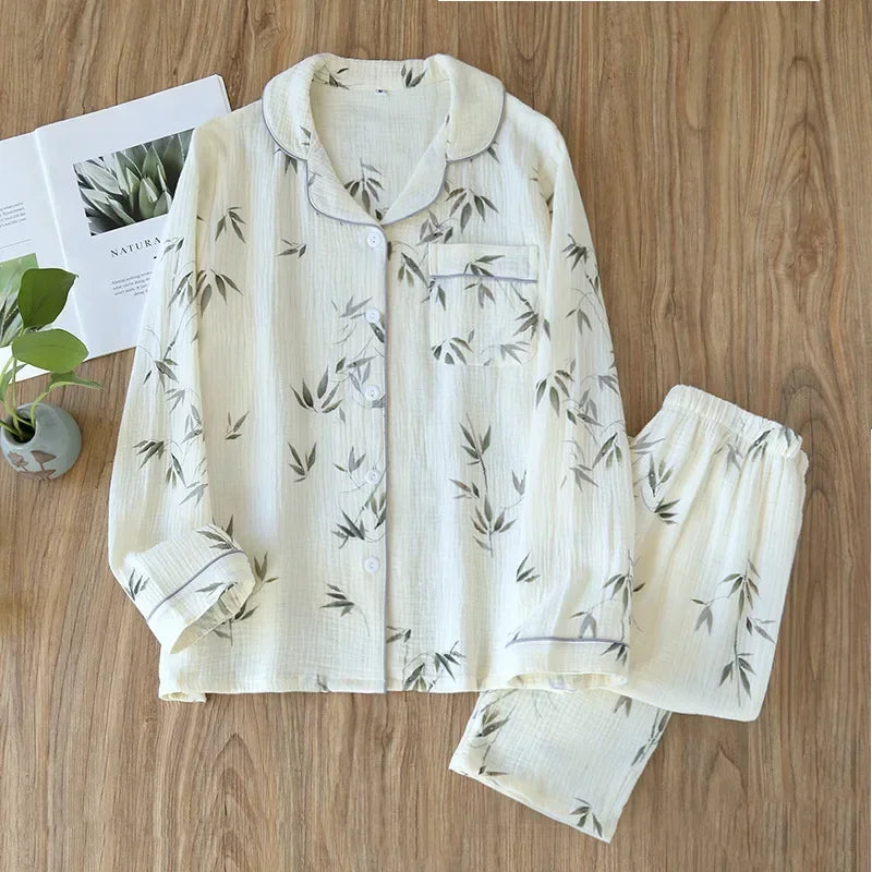 New Large Size Pajamas Women Cotton Crepe Home Service | SAMAG