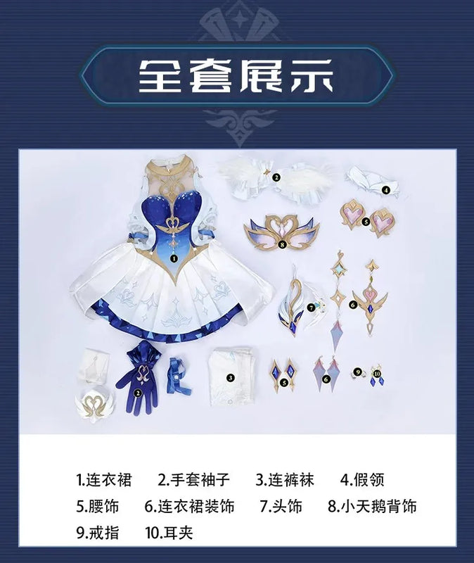 New Arrival Genshin Impact Snezhnaya Odette Cos Women Winter Outfit Halloween Carnival Comic Con Advance Payment Pre-sale