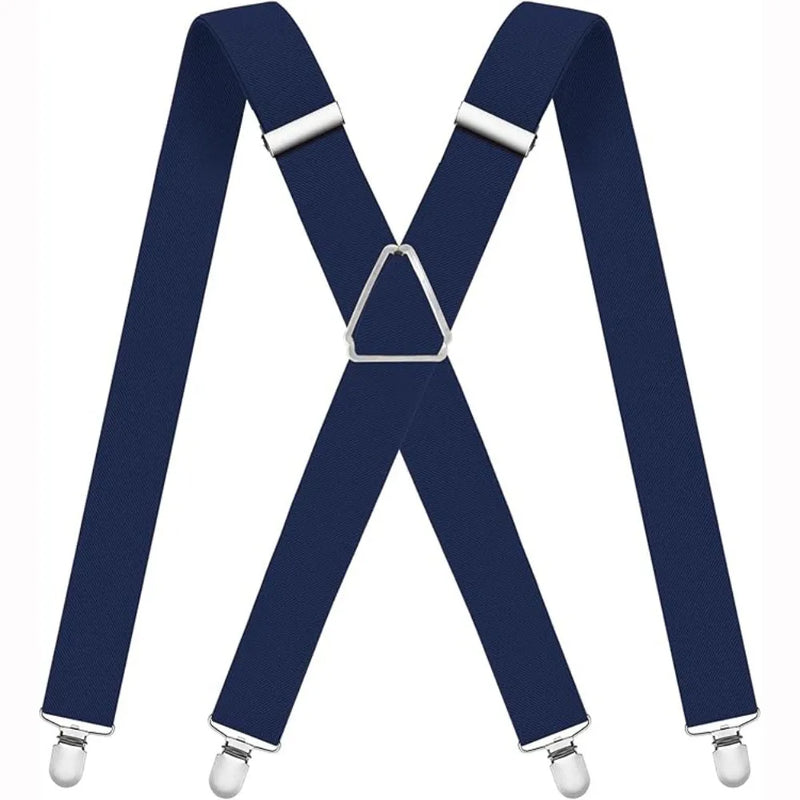 New Adjustable Adult Suspenders Elastic Strong Metal Clips Adult Belt 4 Clips Clip-on Suspenders Men Women